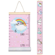 Load image into Gallery viewer, Rainbow Unicorn Children's Hanging Kids Growth Chart Wall Sticker Rule Growth Table Height Measurement Ruler for Kids Boys Girls