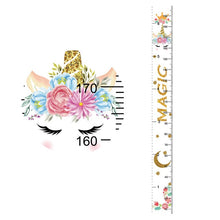 Load image into Gallery viewer, Rainbow Unicorn Children's Hanging Kids Growth Chart Wall Sticker Rule Growth Table Height Measurement Ruler for Kids Boys Girls