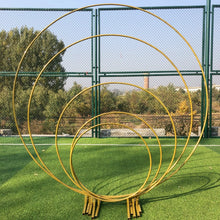 Load image into Gallery viewer, circle Wedding Arch Background Wrought Iron Shelf Decorative Props DIY Round Party Background Shelf Flower with Frame